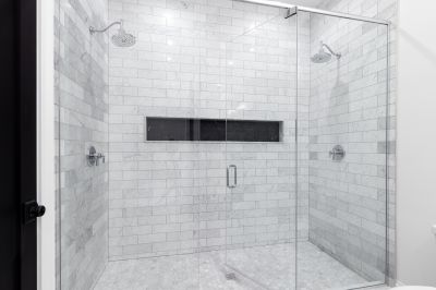 Marble-Accented Walk-in Shower